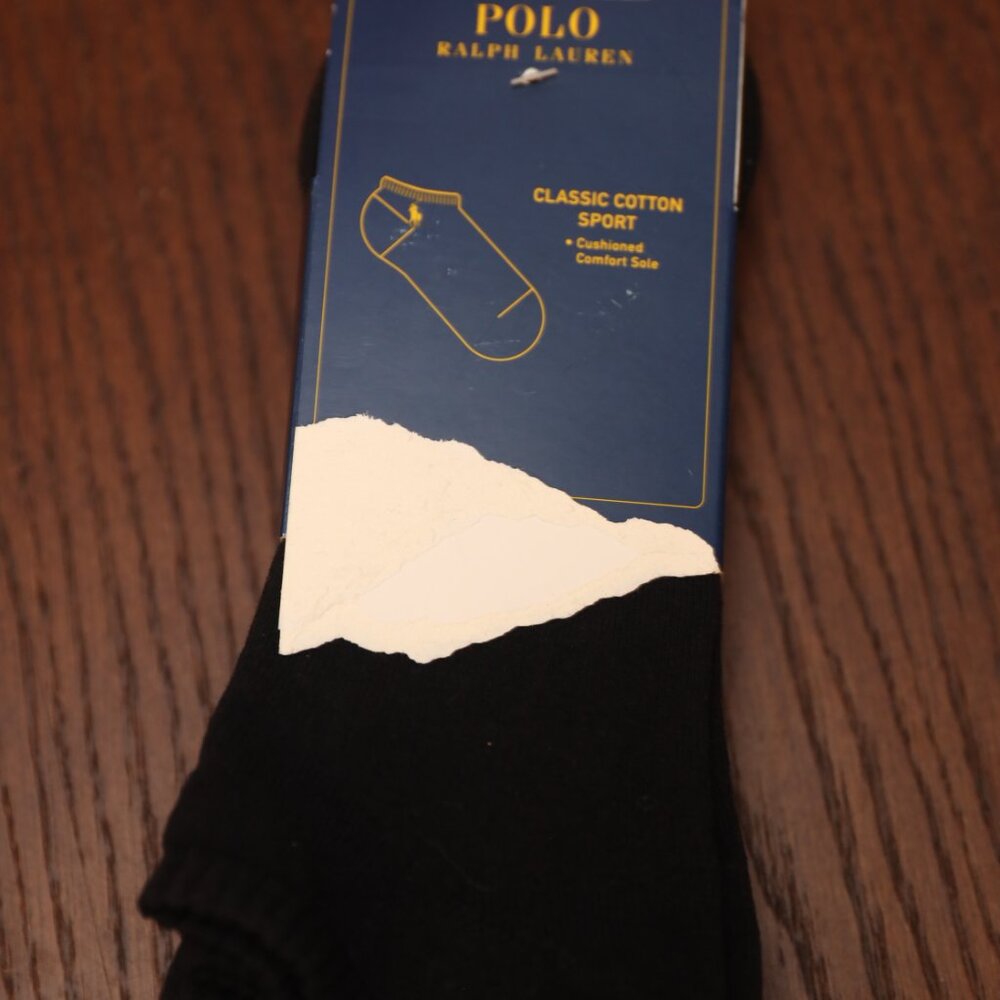 Polo Ralph Lauren Ankle Socks Black Red Logo - 3 pack Size XL - Picture 2 of 4